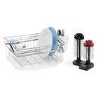 Polder Kitchen Dish Dry Rack Compact w/ Glass Washer Stainless   #KTH 