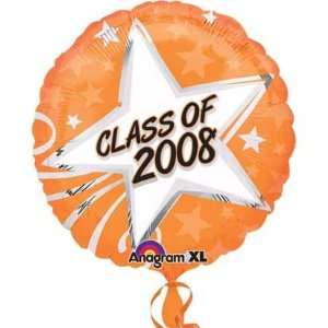  18 Class of 2008 Orange Mylar Balloon