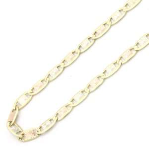    14K Tri Color Gold 3mm Valentino Chain Necklace 24 Jewelry