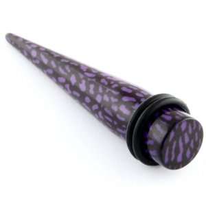  One Acrylic Animal Wrap Taper 0g Purple Leopard Inc 