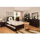   Padded Soccer Ball Themed Headboard Twin Size Bed Espresso Wood Finish