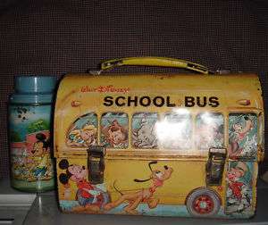 1960s Disney School Bus Lunchbox and Thermos  
