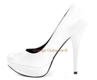   Sexy Classic White Stiletto High Heels Platform Pumps Evening Shoes