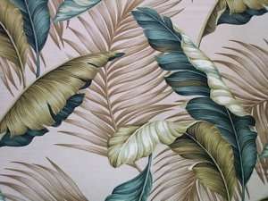   100% Cotton Tropical Barkcloth Upholstery FABRIC ~Banana Leaves  