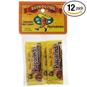 BUENOCITOS Pulparindo (Tamarind Pulp Candy), 2. Ounce Bags (Pack of 12 