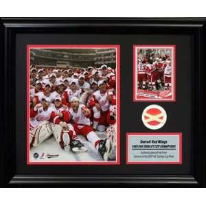  Detroit Red Wings Photocard   W/Pc Of 2008 Stanley Cup Net 