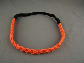 wide braided thin skinny headband stretch elastic  