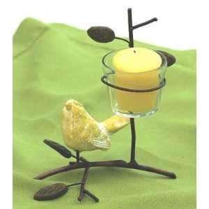  Ceramic Yellow Bird Tabletop Single Votive Holder