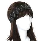   High Quality Elegance Womanly Black Beads super wide stretch headband