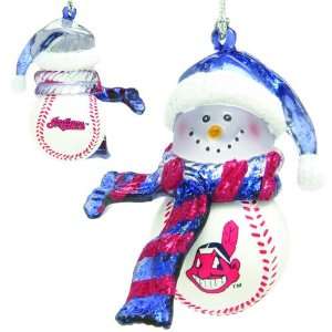  Pack of 4 MLB Cleveland Indians Baseball Snowman Christmas 