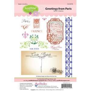    Greetings From Paris   Cling Stamp Set Arts, Crafts & Sewing
