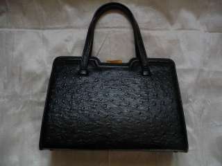 VTG Andrew Geller Faux Ostrich Real Leather Handbag Pocketbook Retro 