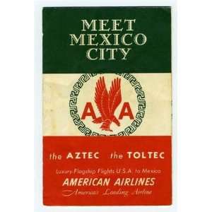 American Airlines The AZTEC & The TOLTEC Flagship Booklet 1953 Mexico