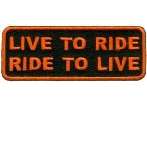  LIVE TO RIDE TO LIVE Cool Orange Biker FUN Vest Patch 