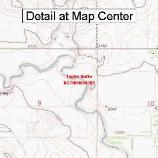 USGS Topographic Quadrangle Map   Taylor Butte, North Dakota (Folded 
