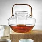 The Republic Of Tea Clarity Glass Teapot with Wood Handle Tea Pot