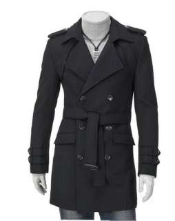 Mens UK Style Slim Fit Stylish Woolen Trench Coat 1618W10  