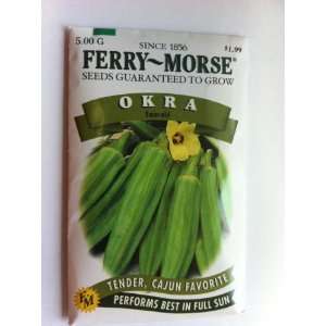  Ferry Morse 1317 Okra Vegetable Seeds, Emerald (5.0 Gram 