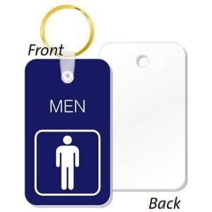  MEN Bathroom Keychain, 1 3/4 x 3 Sign, 1.75 x 3 