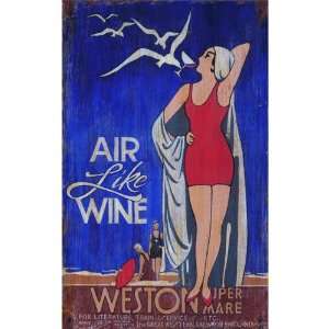 Customizable Air Like Wine Vintage Style Wooden Sign:  