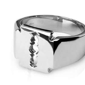   Surgical Stainless Steel Rings/Razor Blade Design   Size:10: Jewelry