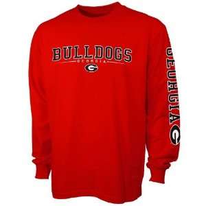 Georgia Bulldogs Red Standard Long Sleeve T shirt Sports 