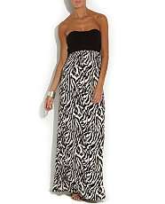 Black Pattern (Black) Zebra Print Maxi Dress  258353009  New Look