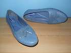   Comfort blue leather ballet flats slide on loafers moccasin 7.5 M