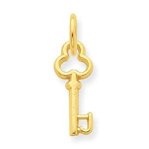  14k Gold J Key Charm Jewelry