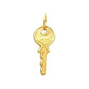  14K Gold Small Key Charm Jewelry