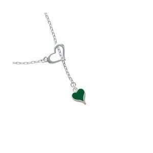   Small Long Green Heart Heart Lariat Charm Necklace [Jewelry]: Jewelry