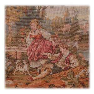 Authentic Imported Italian Tapestry   Romantic Interlude (20 x 20 