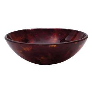   Fused Topmount Amber Round Glass Basin, Fiery Red: Home Improvement