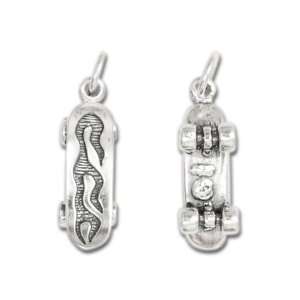  Sterling Silver Skateboard Charm Jewelry