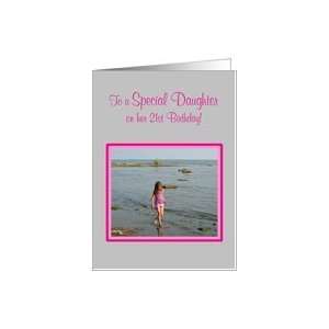    Daughter 21st Birthday Young Girl on Beach Card: Toys & Games