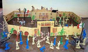   the Alamo playset by Marx and Classic Toy Soldiers, tin litho fort