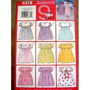  BUTTERICK SEWING PATTERN #5378 TODDLER DRESS NINE SEW EASY 