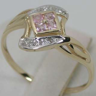 34 CARATS 14K SOLID YELLOW GOLD NATURAL PINK SAPPHIRE CLUSTER 