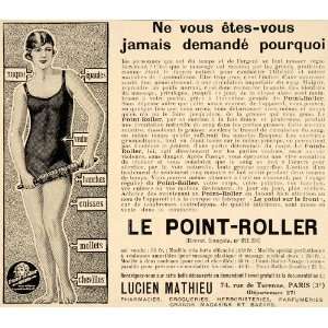  1929 Ad French Le Point Roller Fat Melter Slimming Tool 