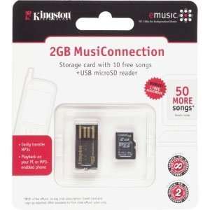  New Kingston 2GB MicroSD Card w/ Adapter & 10  Songs 