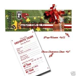 FOOTBALL Pre made Scrapbook Page Title Red MSW DBPP  