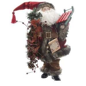  Arty Imports Santa with Berries, Stick, Sled, Book 25.5 