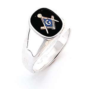  Oblong Blue Lodge Ring   Sterling Silver Jewelry