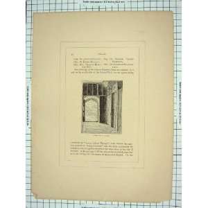    View Lower School Passage Eton Collge Antique Print
