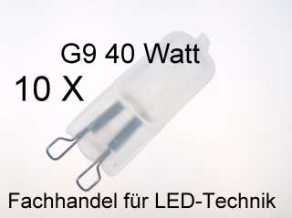 10er Set Halogen Lampe/Leuchtmittel / 230V G9 40W MATT  
