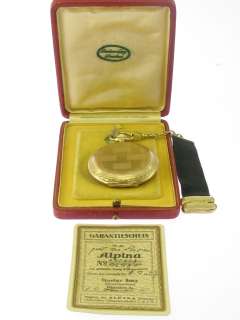 Lieferumfang Alpina Gold Taschenuhr von ca. 1937 Unsere firmeneigene 