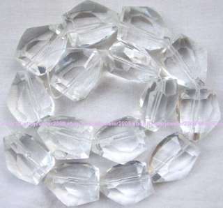 21x26mm white glass Quartz nugget Faceted Beads 15  
