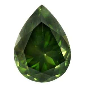  0.48 Ct Pine Green Color Pear Cut Loose Diamond Jewelry