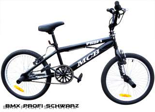 MCB BMX Fahrrad Freestyle Schwarz 20 Zoll Bike 360° Rotor 4 Pegs Rad 