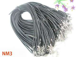 SIZE 18 RUBBER Cord Thread String for Necklace Pendant + Lobster 